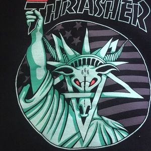 Thrasher 666 lady liberty sweatshirt